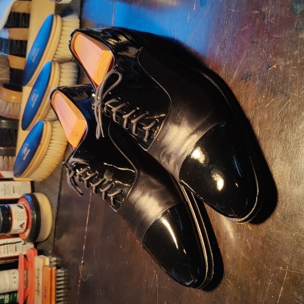 Magnanni black patent and leather 8.5